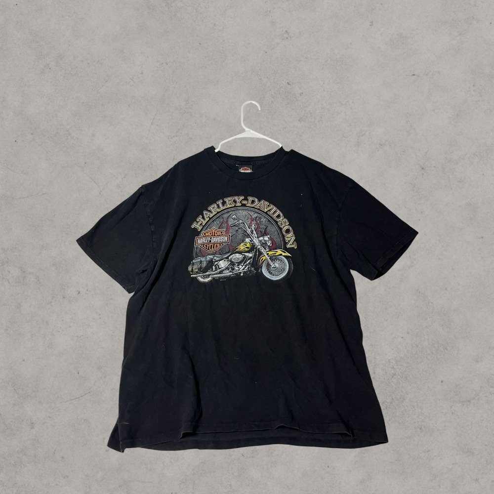 Harley-Davidson Graphic T-Shirt Mens 2XL Black Short Sleeve Biker Motorcycle Tee